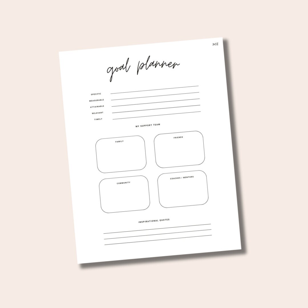 Printable Cursive Goal Planner