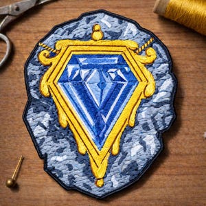 MTG - Mox Sapphire 3" iron on classic Magic patch, blue mana rock