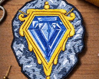 MTG - Mox Sapphire 3" iron on classic Magic patch, blue mana rock