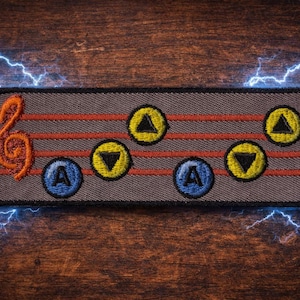 Legend of Zelda - OOT - Song of Storms Ocarina Gamer stryk-på retro märke