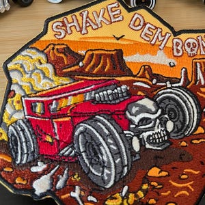 Hot Wheels - Boneshaker Off-Road Auto Sammlerstück Bügelbild 10cm detailliert