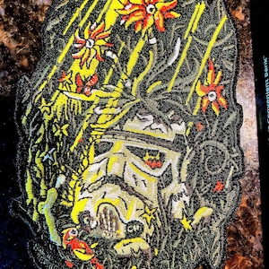 Star Wars - Stormtrooper Helm - Regenerate Blume nature Aufbügler 13x7cm
