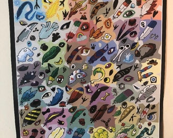 Feathers of Pokémon - colorful nature print 8.5x11", matte