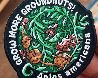 Grow More Groundnuts! foraging / native plant permaculture 3" patch iron on or velcro