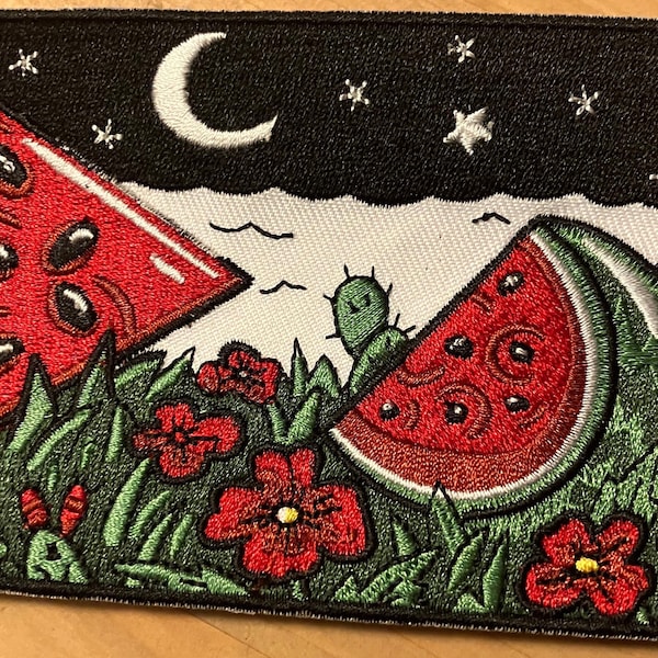 Palestine Gaza Flag PATCH w Watermelon - 3x4.5"