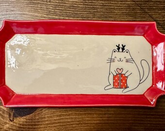 Handmade Cat  Tray – Holiday Decor