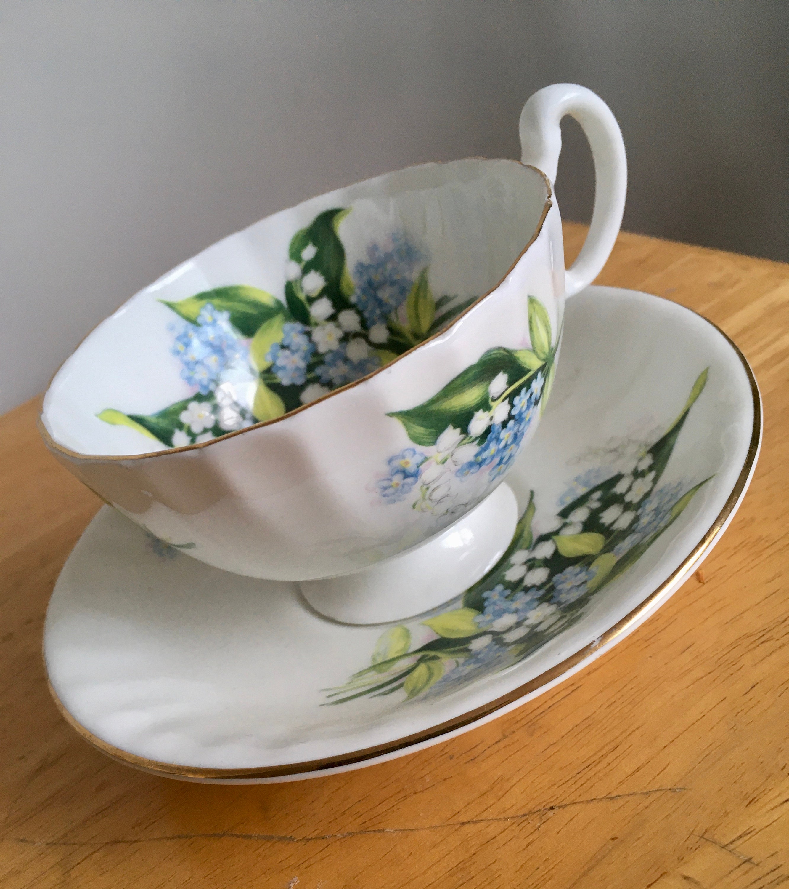 Harleigh Bone China English Tea Saucer & Cup Set Etsy