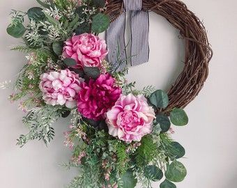 Front Door Wreath Spring Wreath Summer Wreath Gift For Her Housewarming Gift Home Decor Luxury Wreath Farmhouse Wreath Everyday Wreath