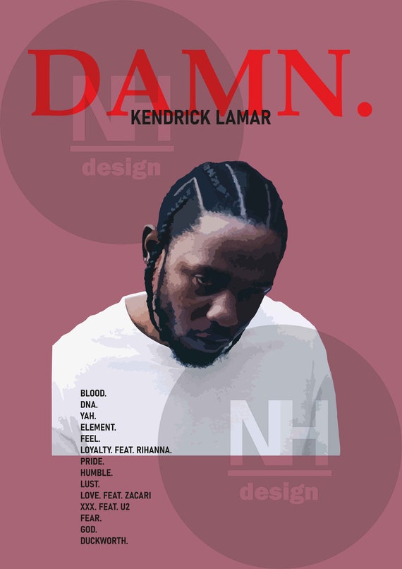 Kendrick Lamar Damn. Illustrated Poster Poster Art