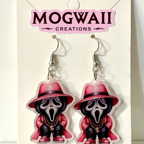 Gangster Ghostface Chibi Handmade Earrings