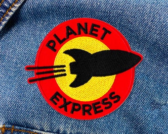 Parche Planet Express / Planet Express Rocket bordado parche de hierro apliques / ENVÍO GRATIS