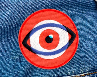 Eye Patch |  Eyeball Embroidered Iron-On Patch Applique | FREE SHIPPING