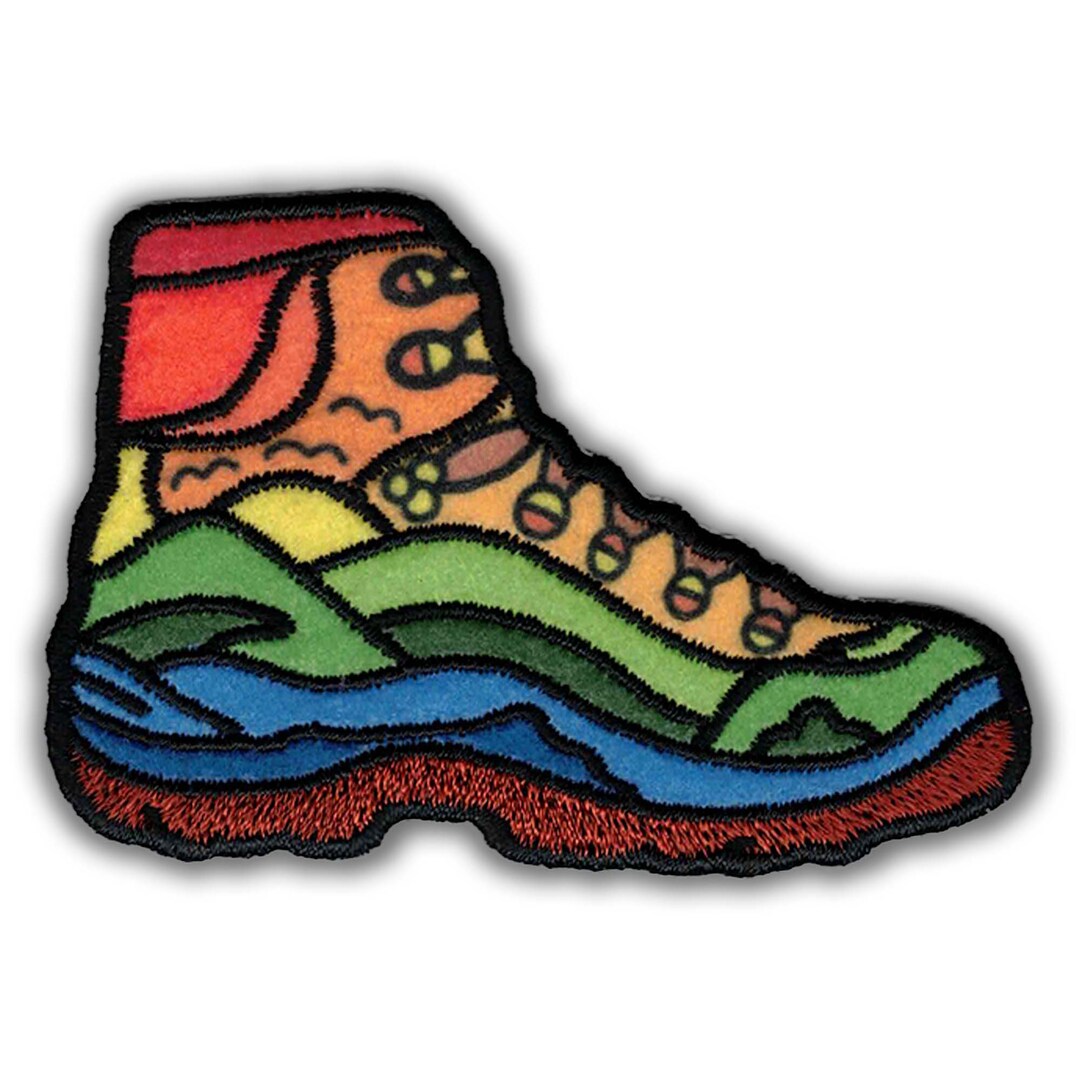 Nature Hiking Shoe Patch Outdoor Embroidered Ironon Patch Etsy