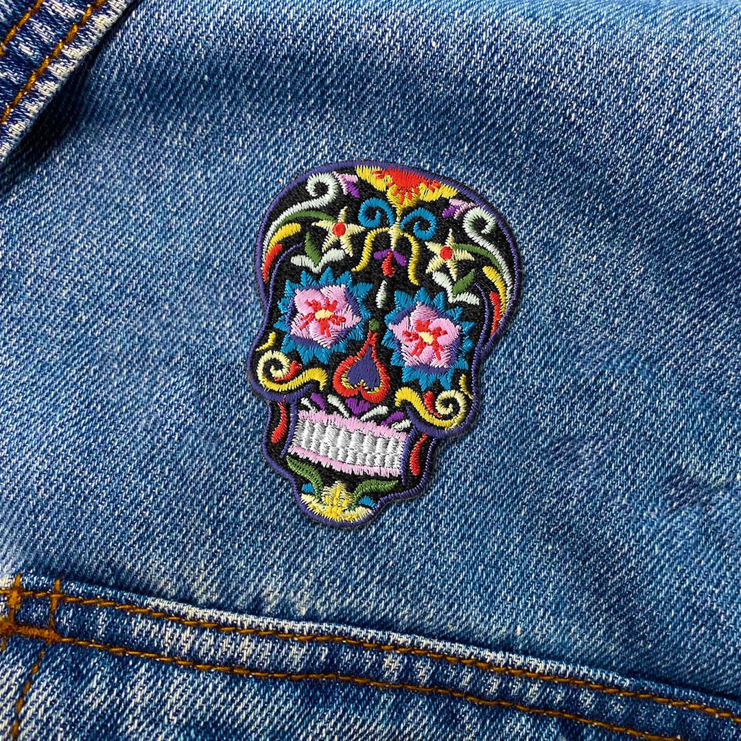 Punk Rock Flower Skull Skeleton Padded Patches Clothing Ornaments Sewing  Supplies Sew On Patches For Jackets Bags - Buy Punk Rock Flower Skull  Skeleton Padded Patches Clothing Ornaments Sewing Supplies Sew On
