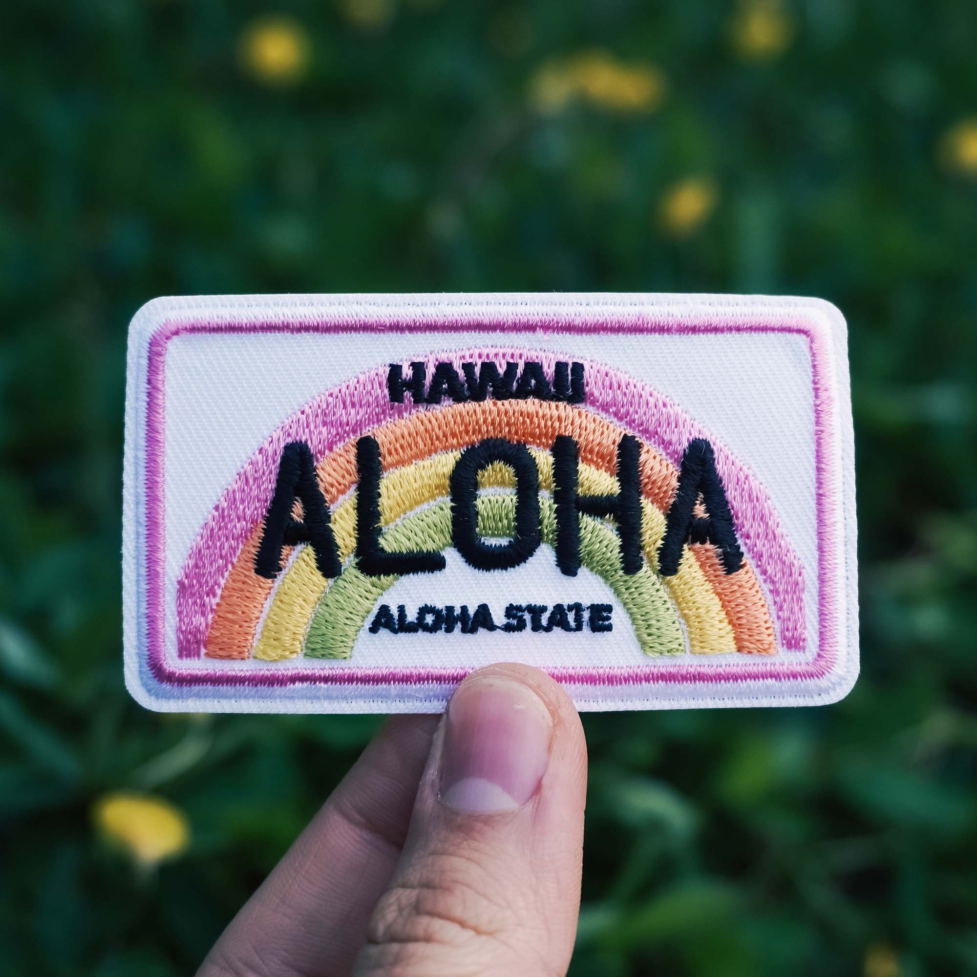 Aloha Hawaii Plate Patch | Aloha Embroidered Iron-on Patch | Trendy ...