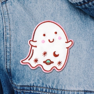 Cute Ghost Patch |  Ghost Embroidered Iron-On  Patch | Trendy, Weird, Fun Patches That We Love To Wear | FREE SHIPPING