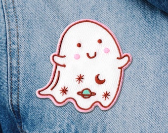 Patch fantôme mignon | Patch brodé en fer fantôme | Des patchs tendance, bizarres et amusants que nous aimons porter | LIVRAISON GRATUITE