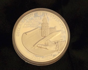 1976 American Revolution Bicentennial Coin, Declaration of Independence July 4 1776