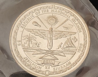 1988 Marshall Islands "launch of the space shuttle" 5-dollar coin