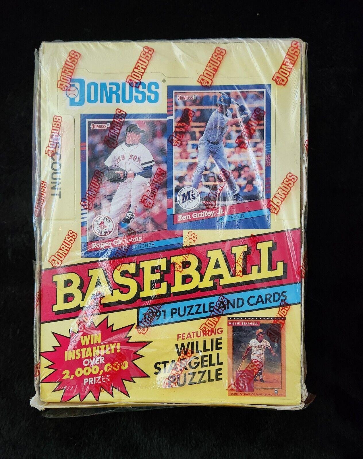 Donruss 1991 Series 1 Baseball Card Box - 36 Unopened Packs, Mint, Includes Rated Rookies & Diamond Kings