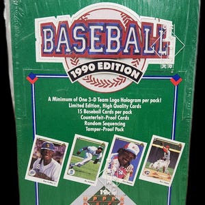 1990 Upper Deck Baseball Factory Sealed Wax Box 36 Packs Griffey Jr, Bo Jackson