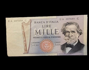 1990年に発行された1000イタリアリラ紙幣。 - Etsy 日本