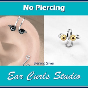Bijou d'oreille, Bijou d'oreille hélicoïdal, Bijou d'oreille or et argent, Cartilage d'oreille, Bijou d'oreille sans piercing, Faux piercing, Bijou d'oreille en perles, Boucles d'oreilles, GSCf