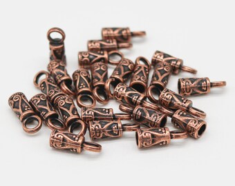 Heallily 300pcs Metal Cord End Cap for Jewelry Making Endcap Leather Ends Caps for DIY Art Crafts Tassel Necklace Making Mixed Color 5x4mm