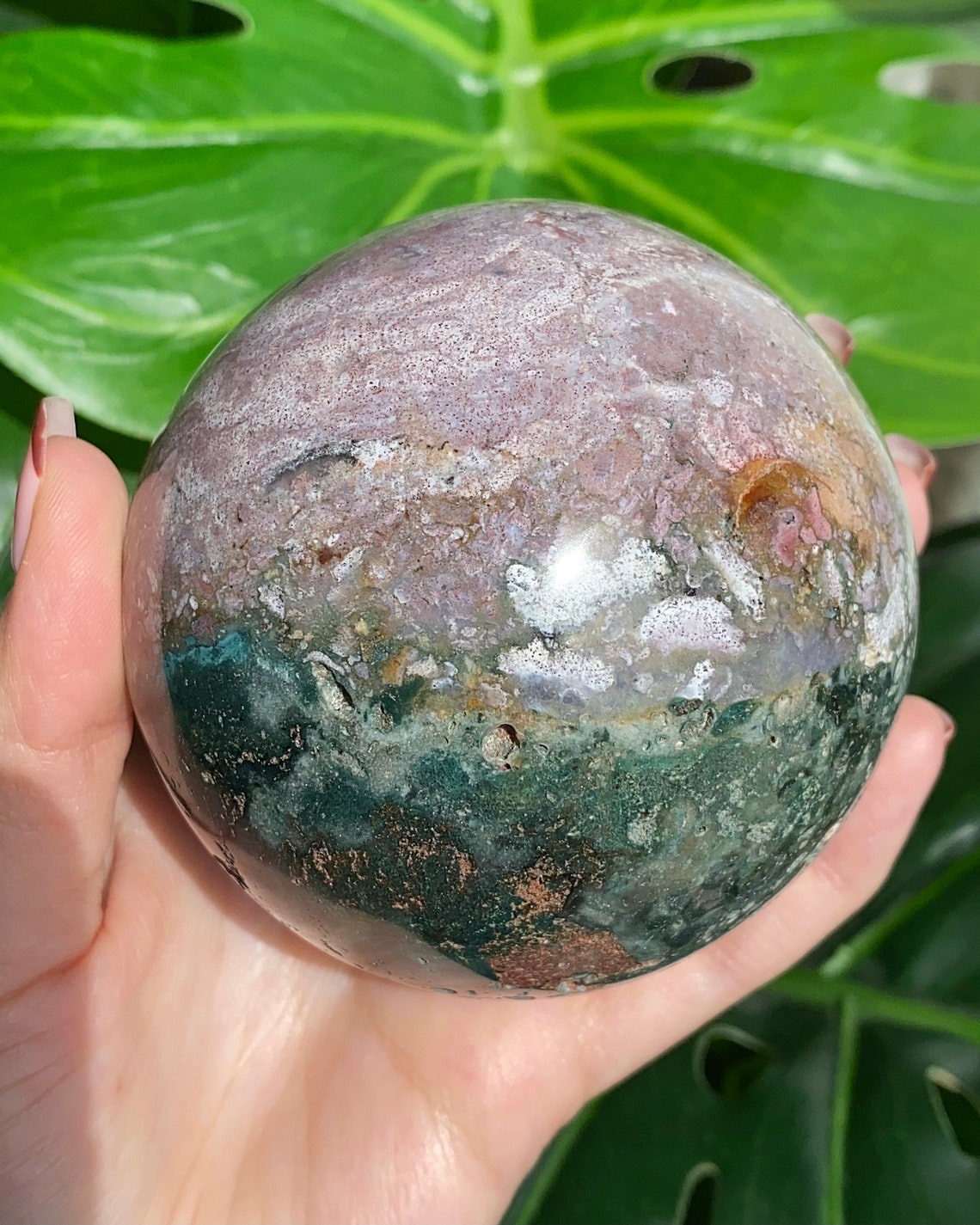 Large Ocean Jasper Sphere Purple Ocean Jasper Blue Ocean Etsy