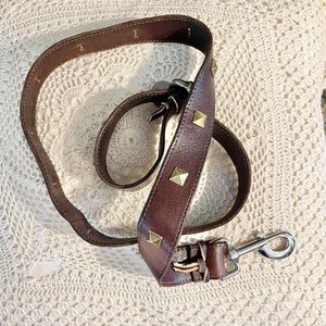 Dog/cat Genuine upcycled Leather studded leash.