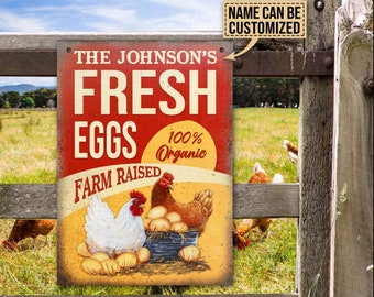 Personalized Farm Sign Modern Rustic Egg Sign Chicken Coop Established Sign Choose Colors and Wording
