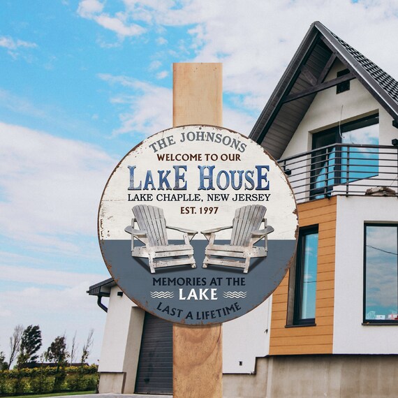 Custom Lake Sign Lake House Sign Custom Lake Cottage Sign Etsy