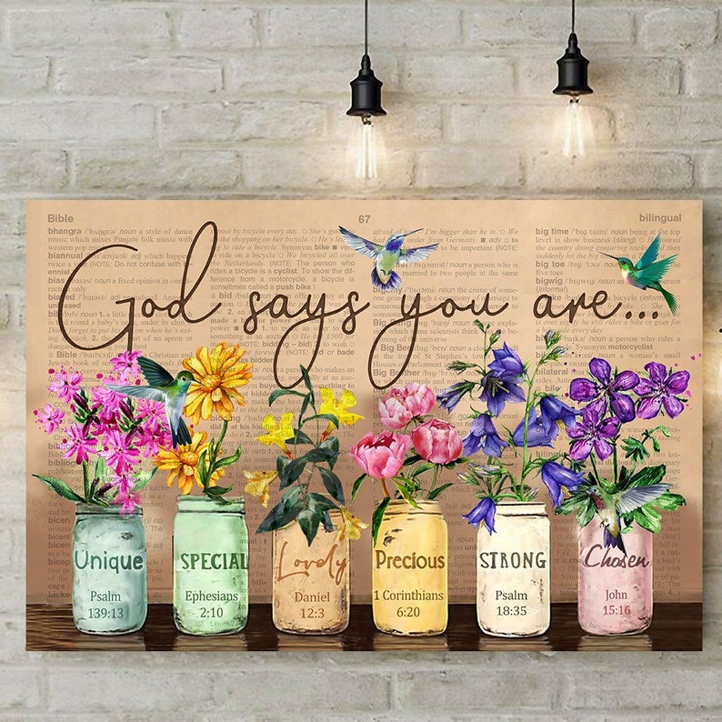 God Say You Are Flowers Horizontal PosterUnframed Paper Etsy