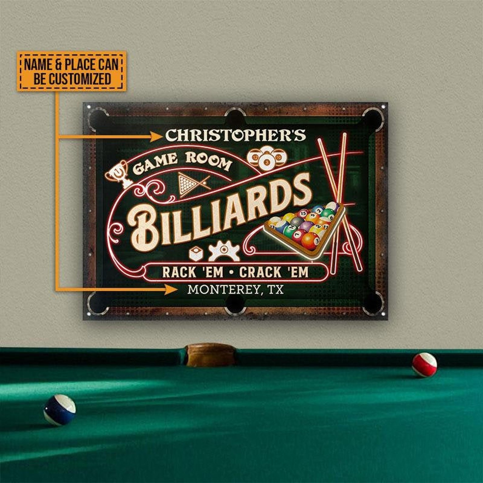 Billiards Sign Billiards Decor Pool Room Sign Billard Room Etsy