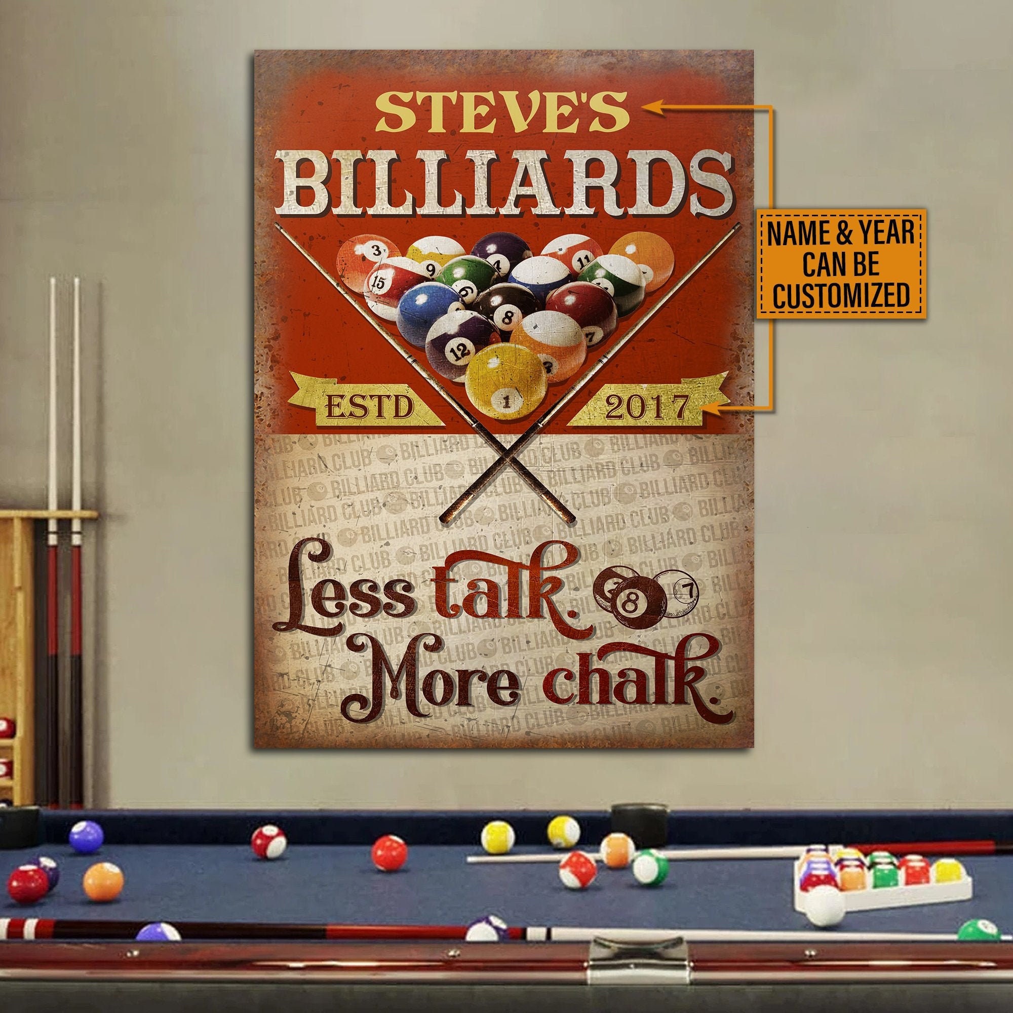 Billiard Sign Billiards Sign Billiard Decor Billiards Etsy