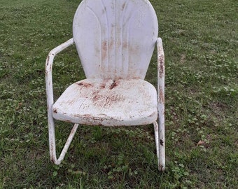 Metal Lawn Chair Etsy
