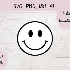 Smiley Face Instant Digital Download, Smiley Face Clipart, Vector File