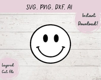 Smiley Face Instant Digital Download, Smiley Face Clipart, Vector File