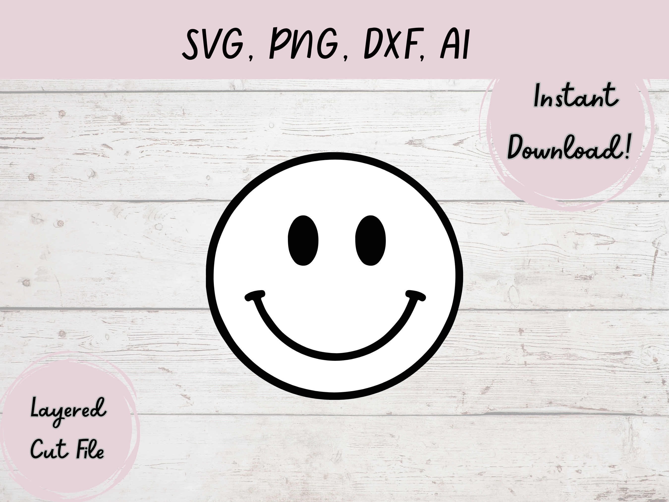 Smiley Face Raster Smiley Face Instant Digital Download, Smiley Face Clipart, Vector File ...