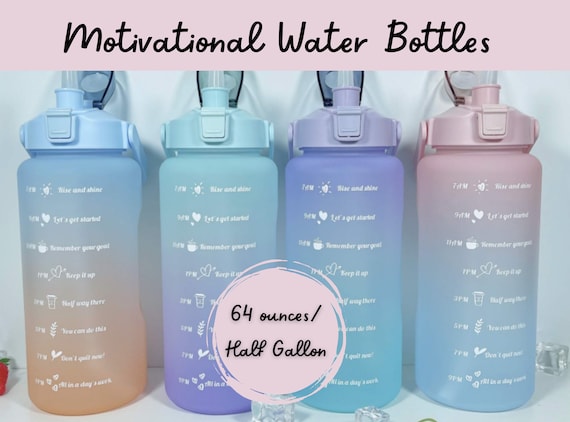 Half Gallon Water Bottle With Sleeve 64 OZ (2L) Inspirational