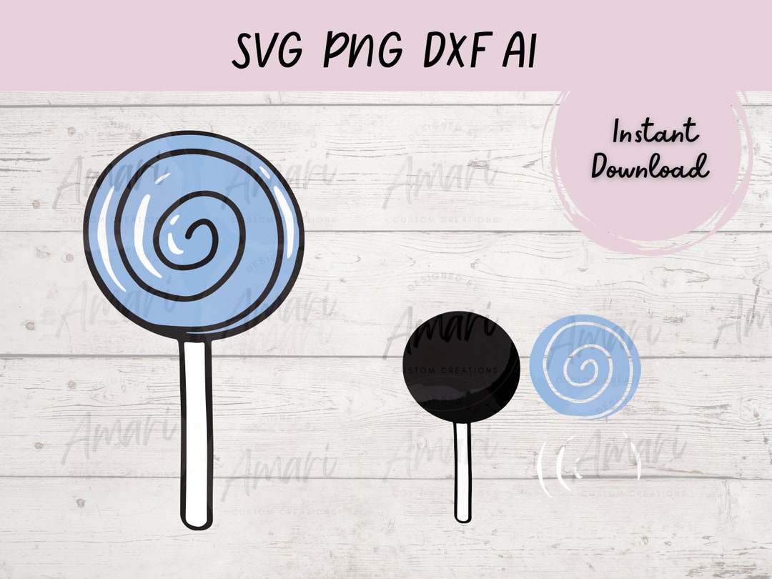 Lollipop SVG: Candy Cut File for Cricut, Silhouette, Glowforge (digital ...