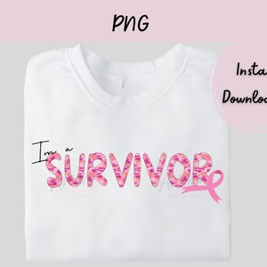 Pink Army Fatigue Survivor PNG, Breast Cancer Survivor PNG