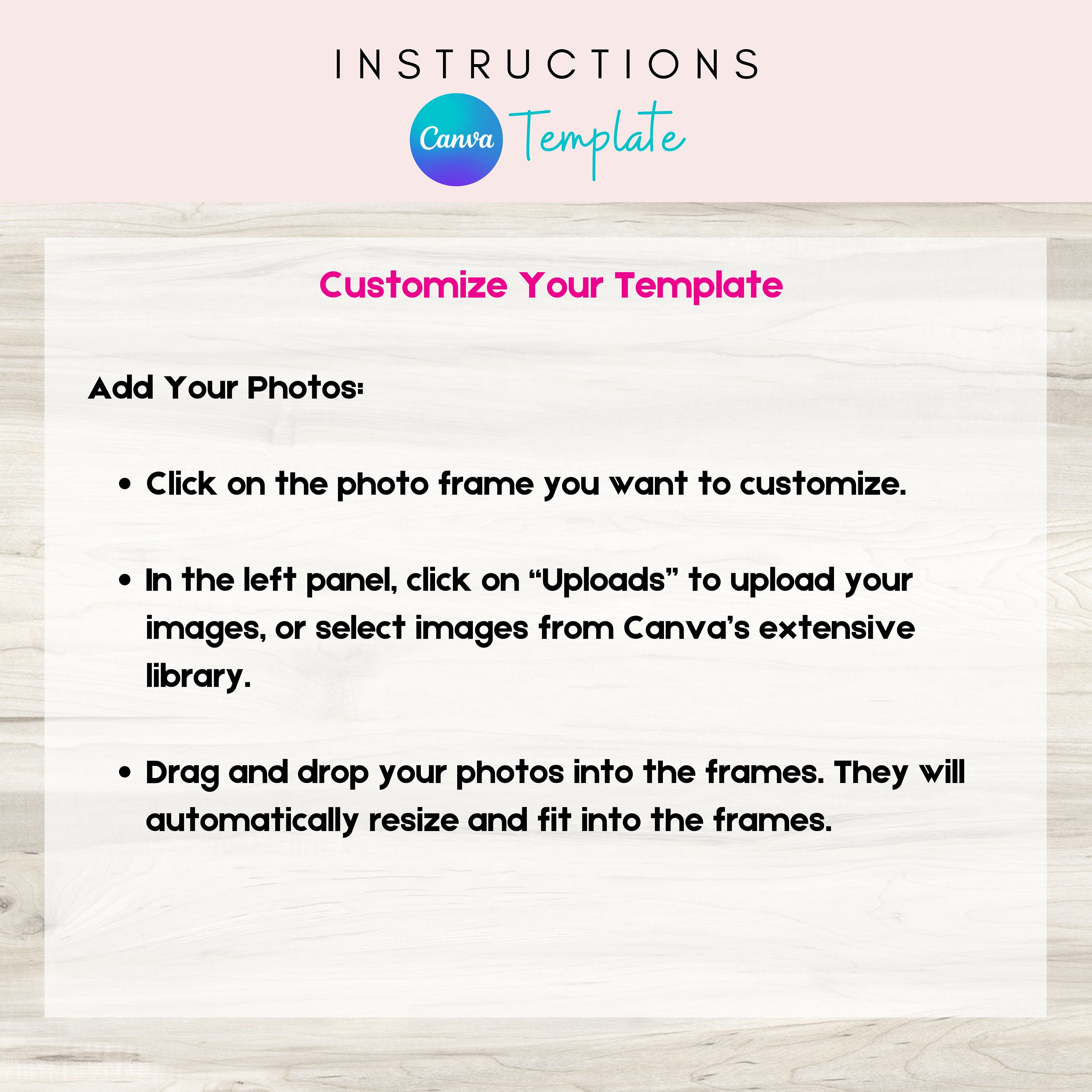 Custom Photo Collage Template: Editable Family Gift (digital Download ...