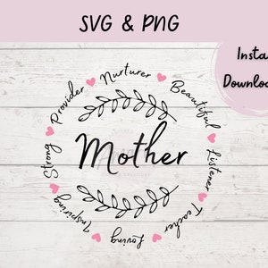 母の日 SVG、PNG ファイル、ママ クリップアート、母の日ギフト、ベクター ファイル、カット ファイル、ママ