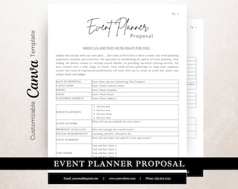 Event Planner Proposal Template | Edit in Canva, Event Planner Client Form, Wedding Planning Proposal, Event Management Proposal