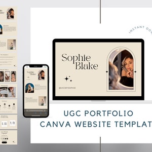UGC portfolio, UGC Website Template Editable in Canva, UGC Media Kit, User Generated Content, ugc Content Creator Site, Social Media Kit
