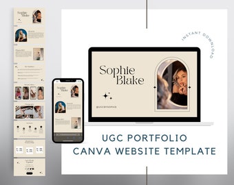 UGC portfolio, UGC Website Template Editable in Canva, UGC Media Kit, User Generated Content, ugc Content Creator Site, Social Media Kit