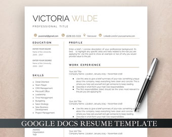 Resume Template Google Docs, Professional Resume Template, Simple Google Docs Resume, Executive Resume Template, Teacher Resume, Nurse