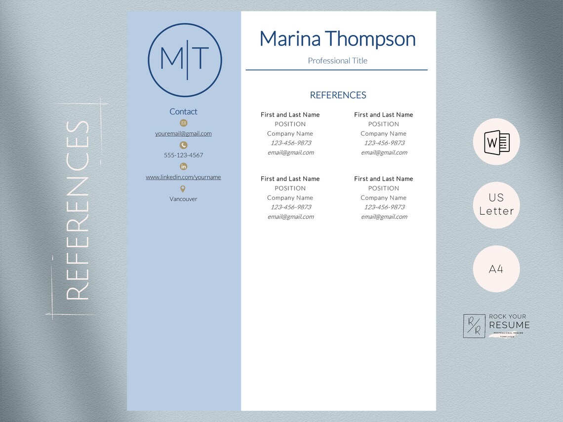 Modern Resume Template 3 Page Resume Template Professional | Etsy