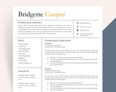 Resume Template, Professional Resume Template, Modern Resume with Cover Letter, Resume Template Word & MAC Pages, Chronological resume